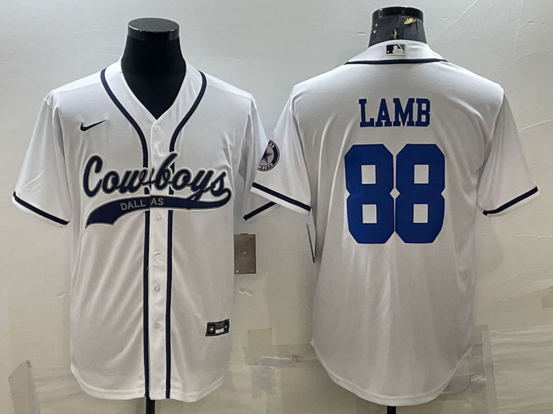 Men Dallas Cowboys 88 Lamb White Nike Co branded NFL Jerseys